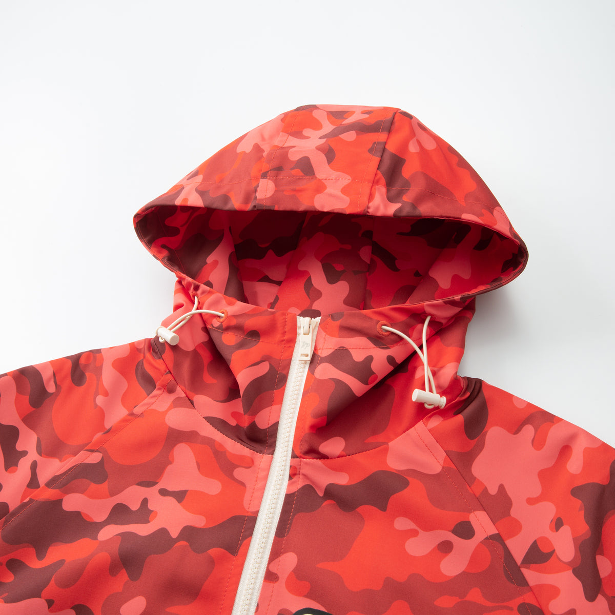Lightening Camo Hooded Track Jacket - Red