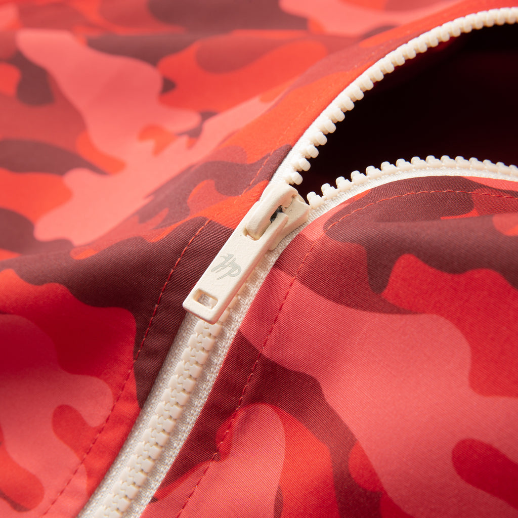 Lightening Camo Hooded Track Jacket - Red