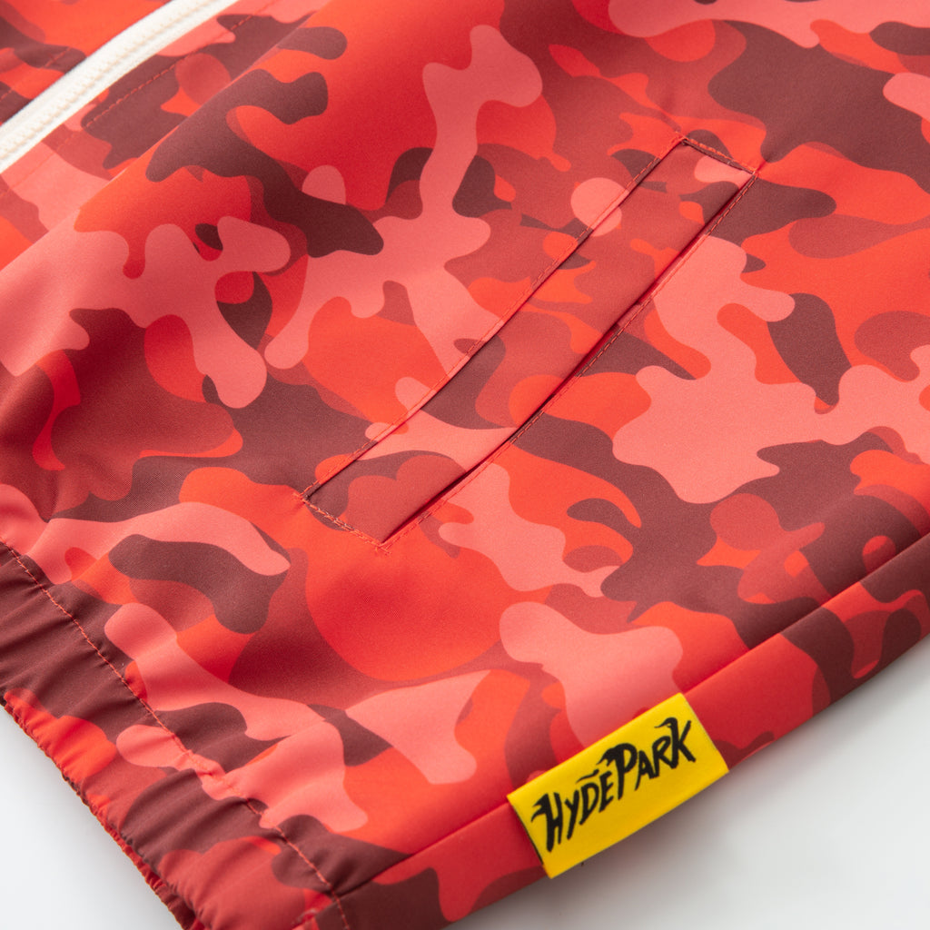 Lightening Camo Hooded Track Jacket - Red