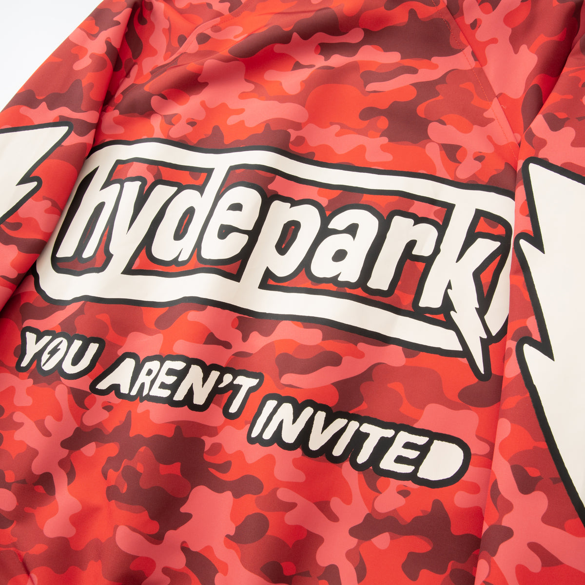 Lightening Camo Hooded Track Jacket - Red