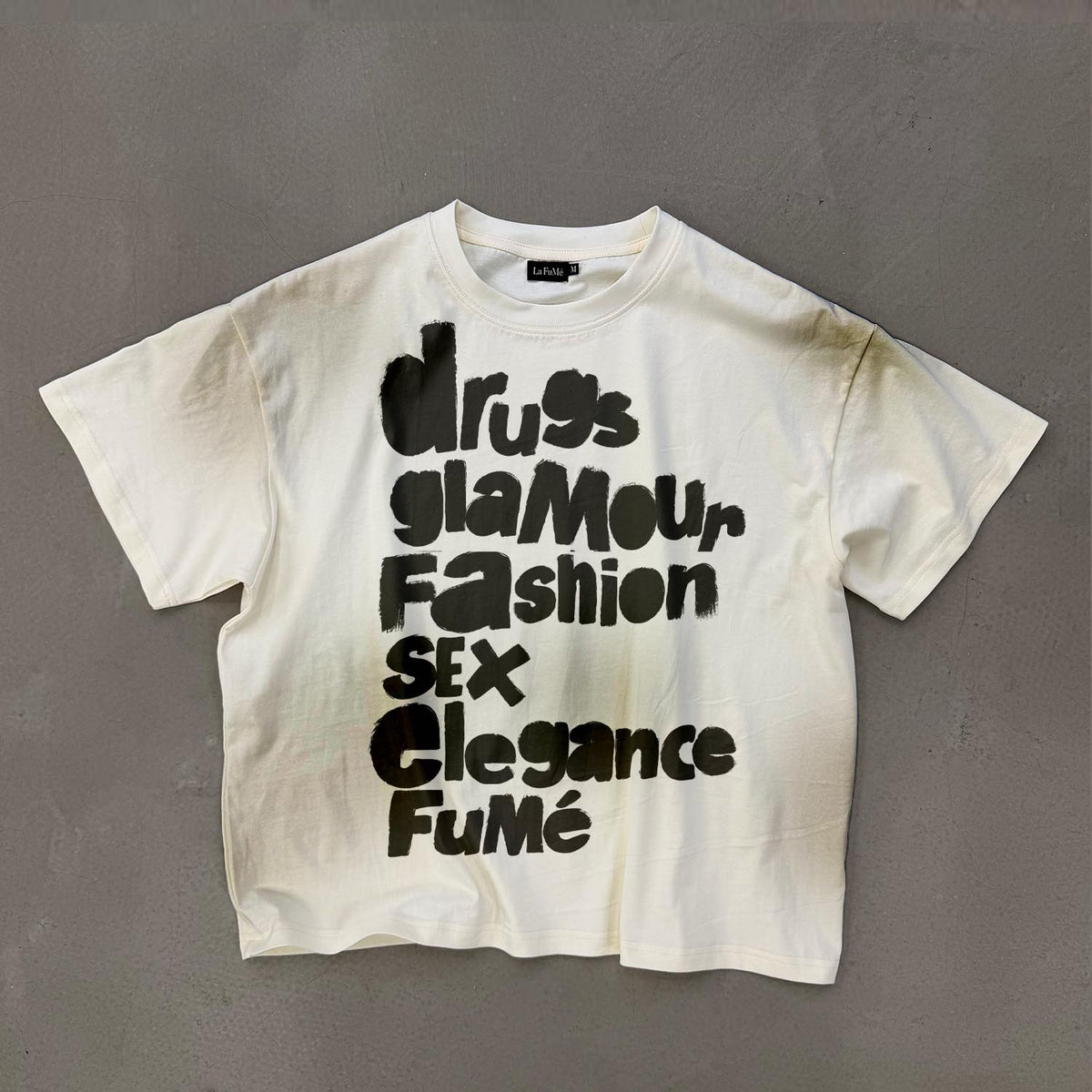 Drugs Sex Fume Tee - Cream