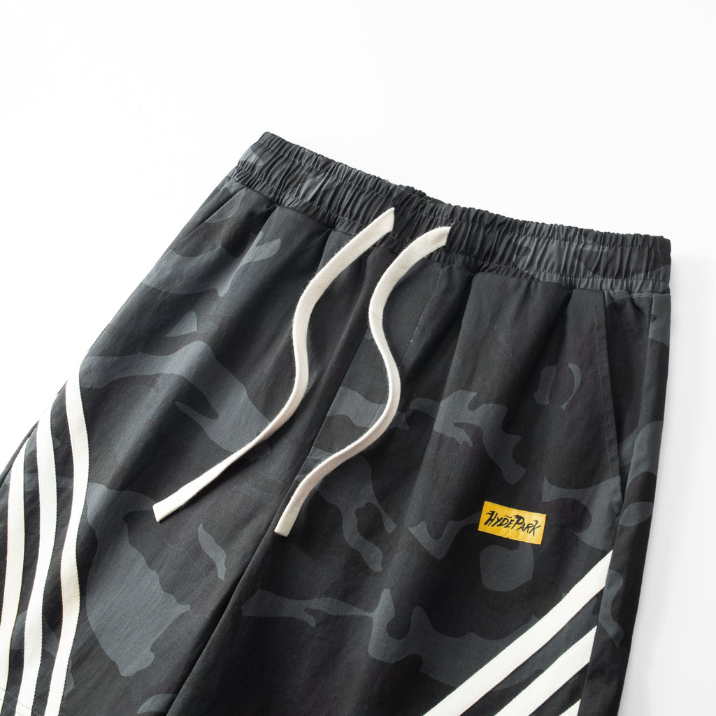 Relax Striped Shorts - Camo Black
