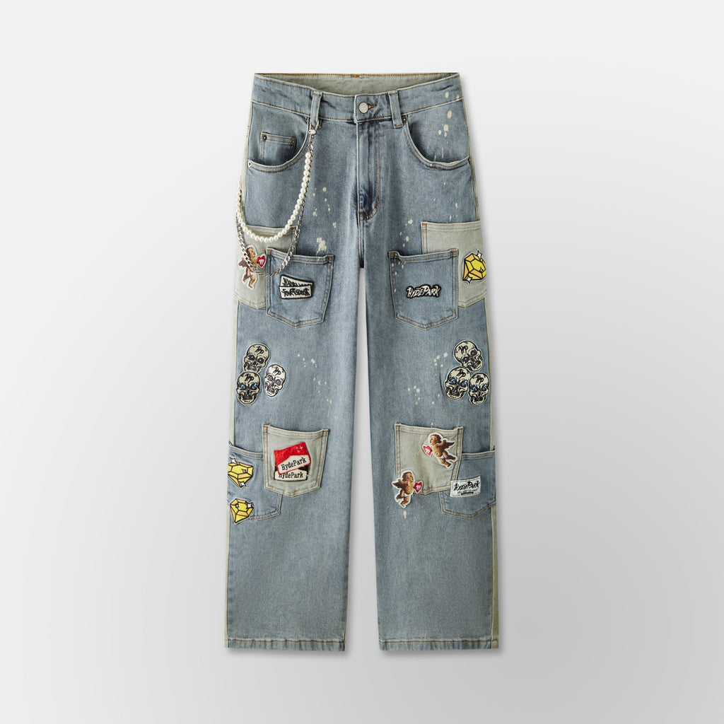 Pockets Everywhere Denim Pant - Blue