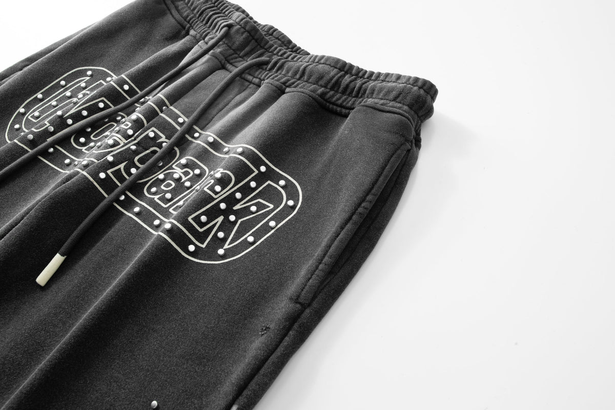 Divine Awakening- Throw Back- Wide Leg Jogger- Black
