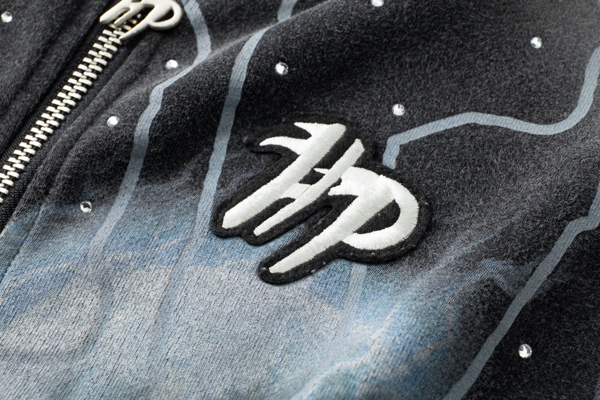 Grayskull- Throw Back- Full ZIP Hoodie- Black