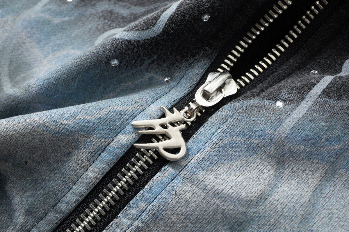 Grayskull- Throw Back- Full ZIP Hoodie- Black