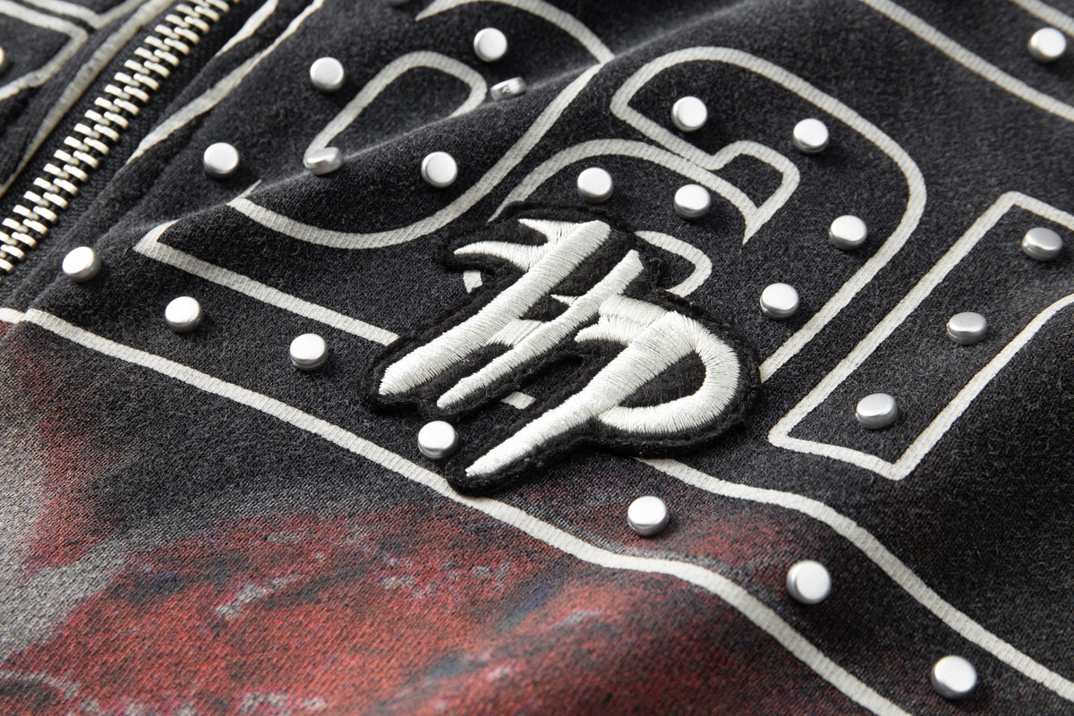 Divine Awakening- Throw Back- Full ZIP Hoodie- Black
