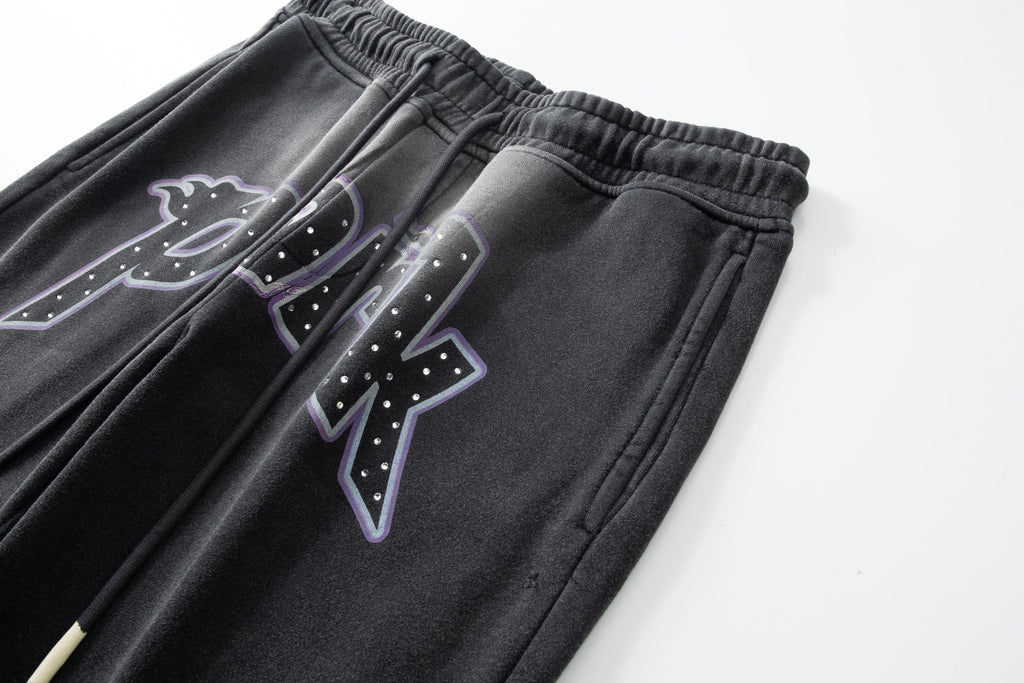 Electric Panther- Throw Back- Wide Leg Jogger- Black