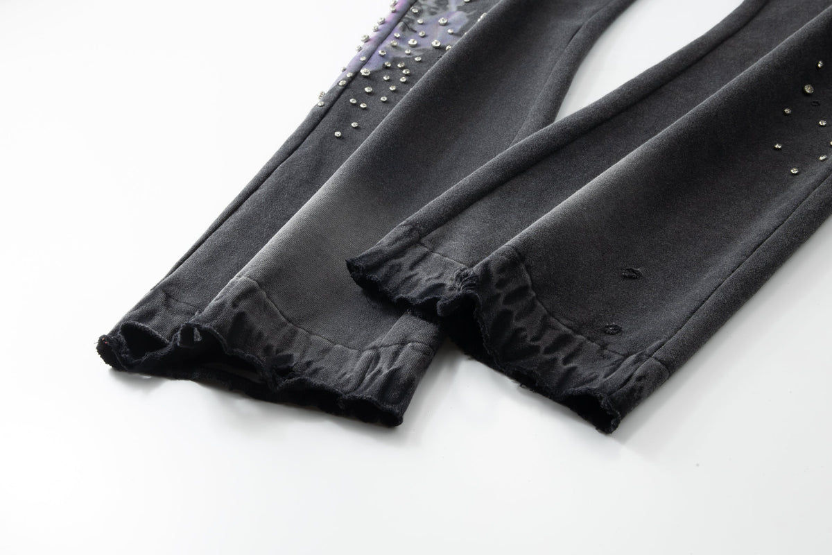 Electric Panther- Throw Back- Wide Leg Jogger- Black