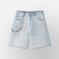 Studded Park Velocity Denim Short - Light Blue