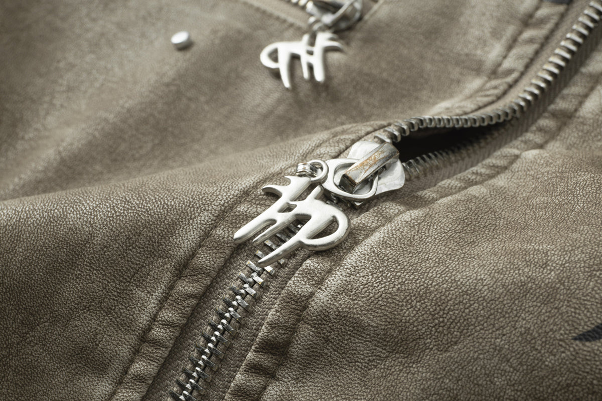 Super Speed Racer Moto Jacket - Collar - Sand