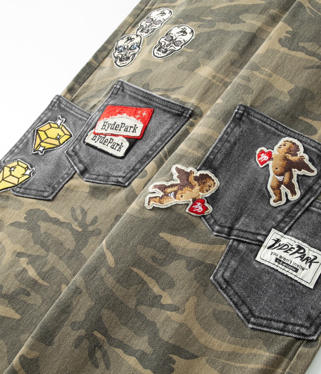 Pockets Everywhere Camo/Denim - Green Camo