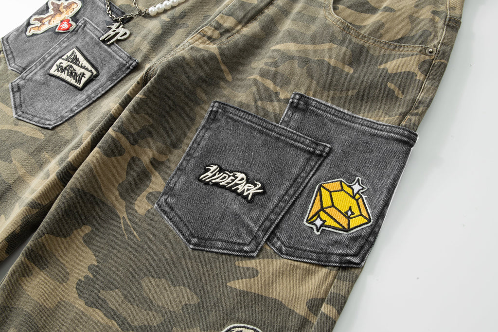 Pockets Everywhere Camo/Denim - Green Camo