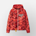 Lightening Camo Hooded Track Jacket - Red