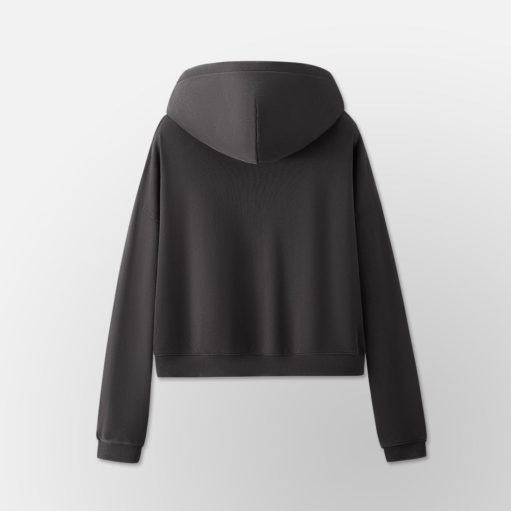 Women’s Crop Zip Hoodie - Black