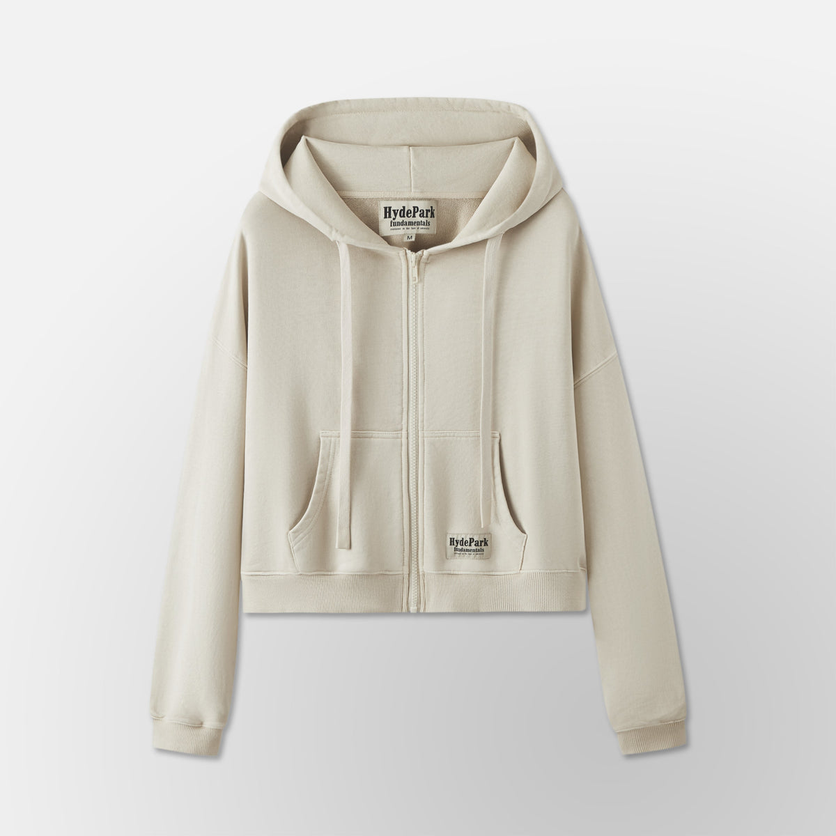Women’s Crop Zip Hoodie - Cream