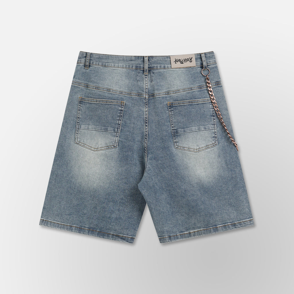 Studded Park Velocity Denim Short - Blue
