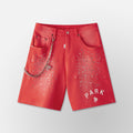 Studded Park Velocity Denim Short 2.0 - Red