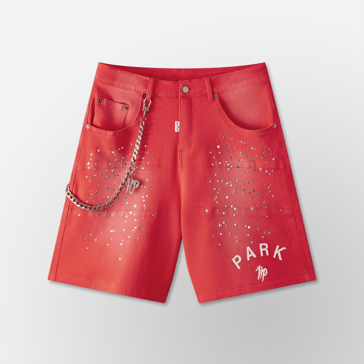 Studded Park Velocity Denim Short 2.0 - Red