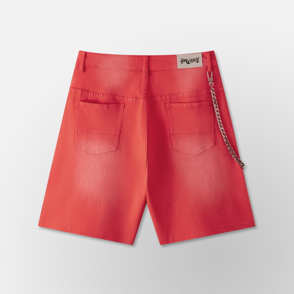 Studded Park Velocity Denim Short - Red