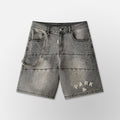 Studded Park Velocity Denim Short - Gray