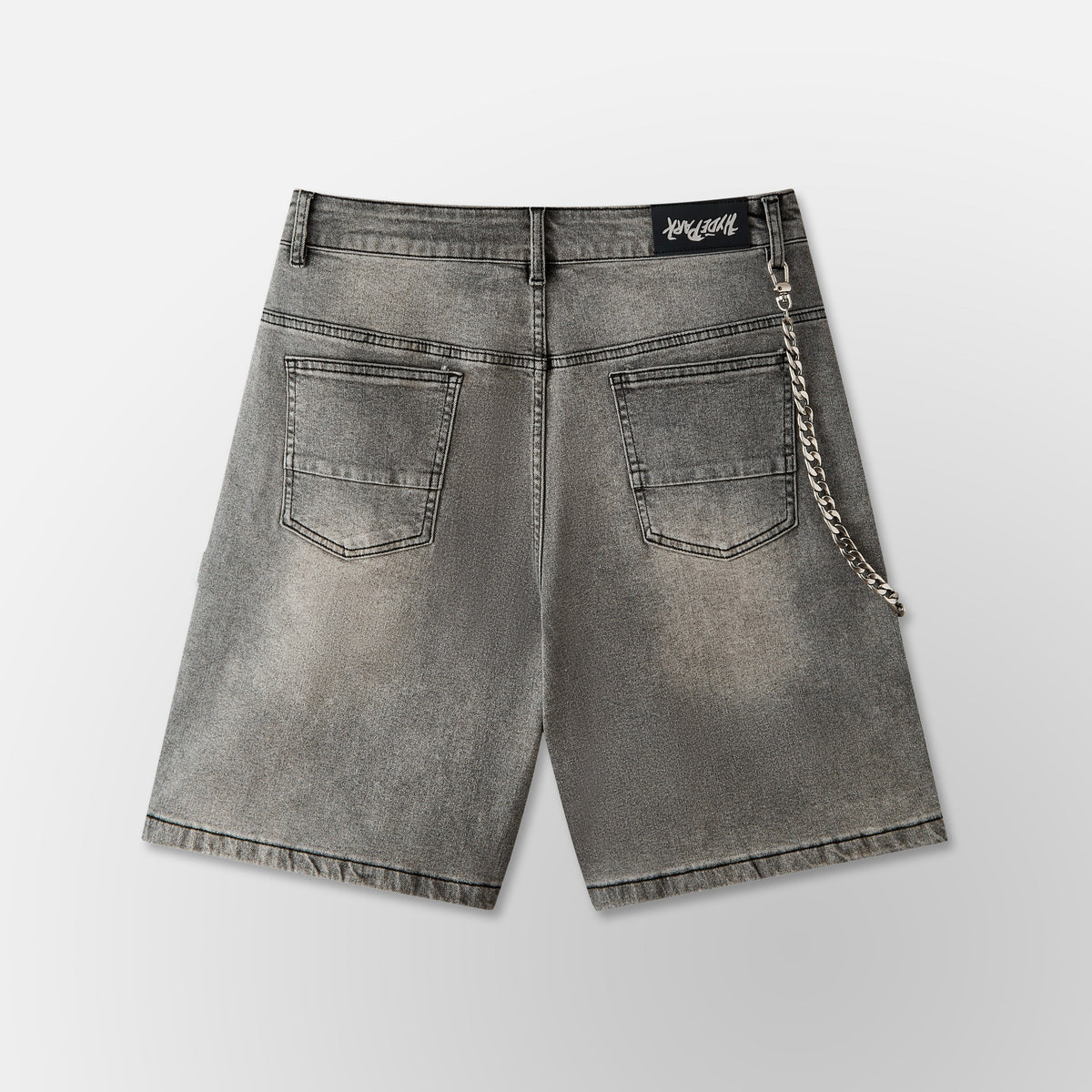 Studded Park Velocity Denim Short - Gray