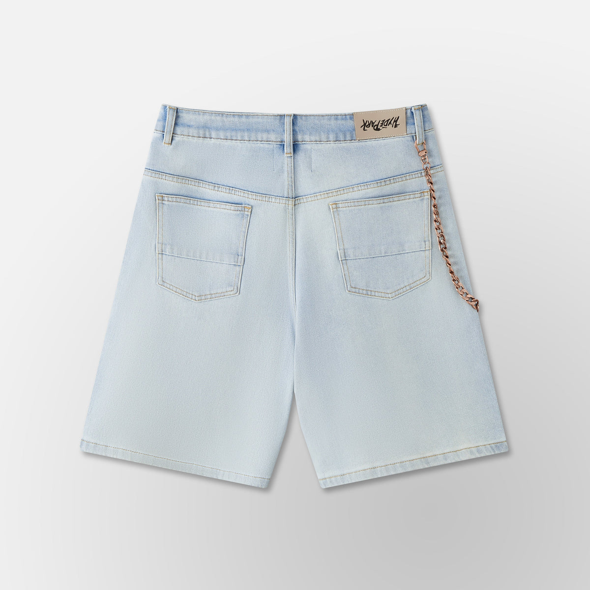Studded Park Velocity Denim Short - Light Blue