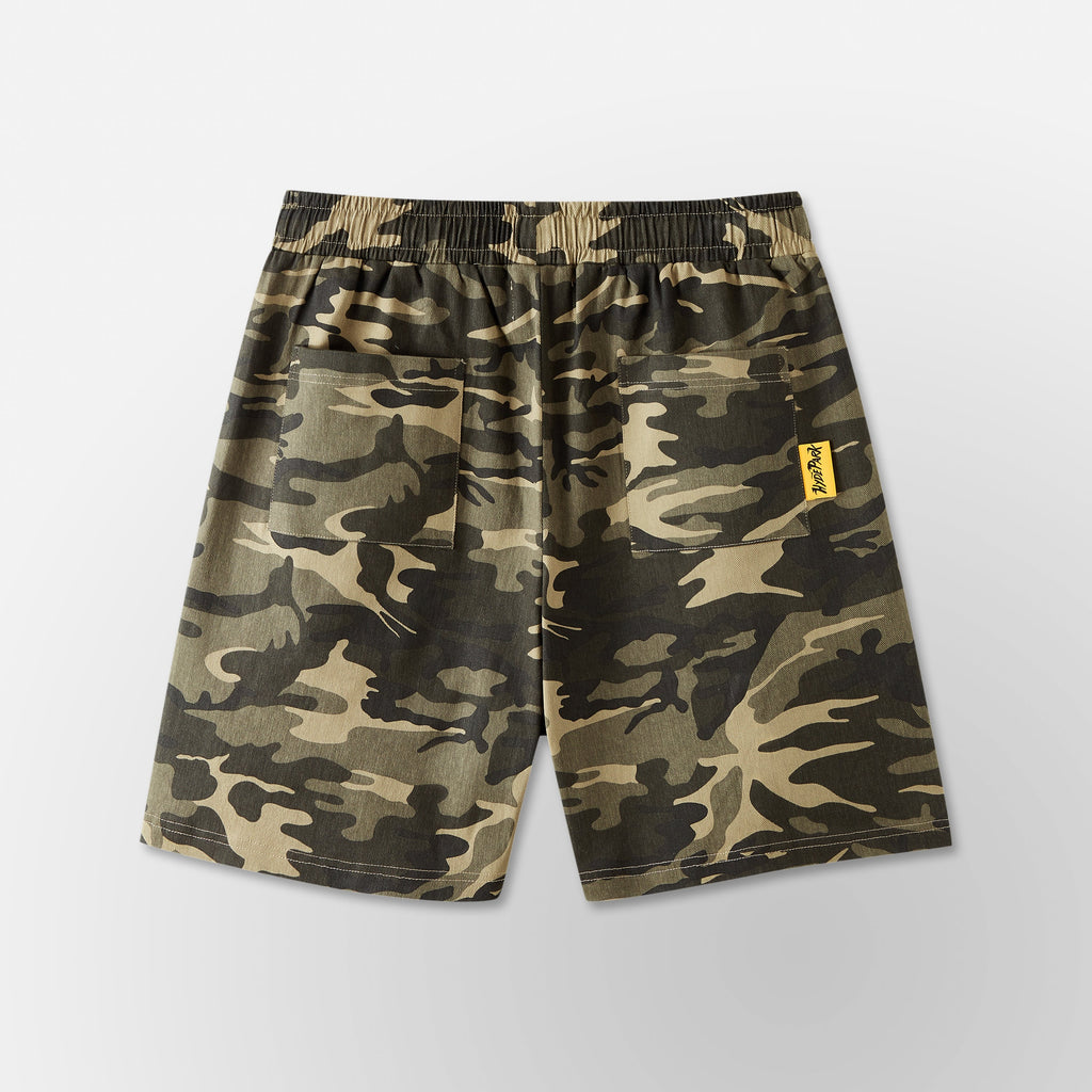 Relax Striped Shorts - Camo Green