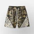 Relax Striped Shorts - Camo Green