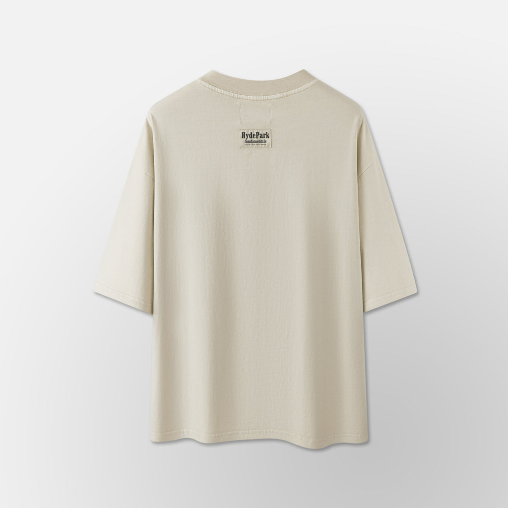 FNDMNTLS- Over Size Tee- Cream