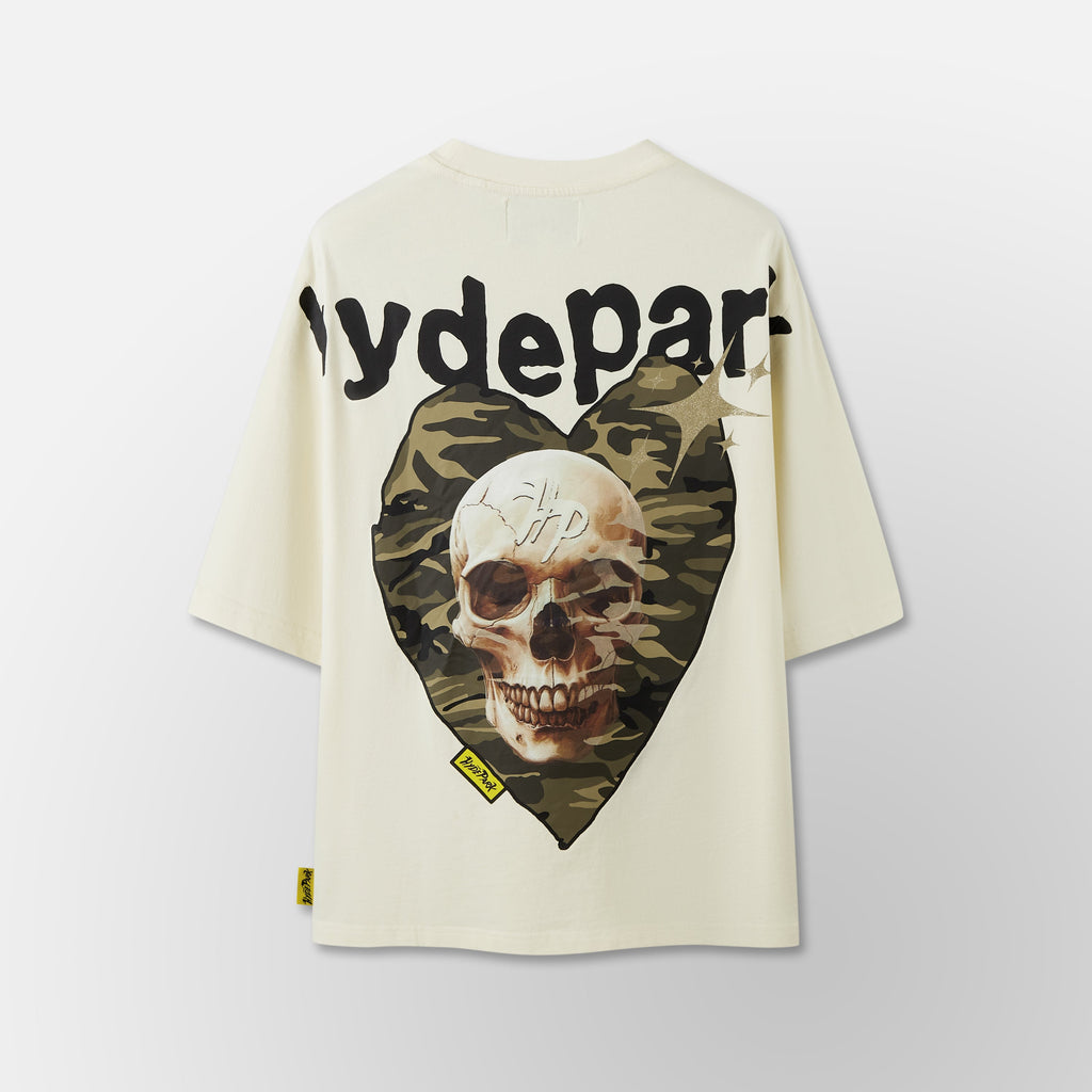 Power Skull Camo Heart - Green/Cream