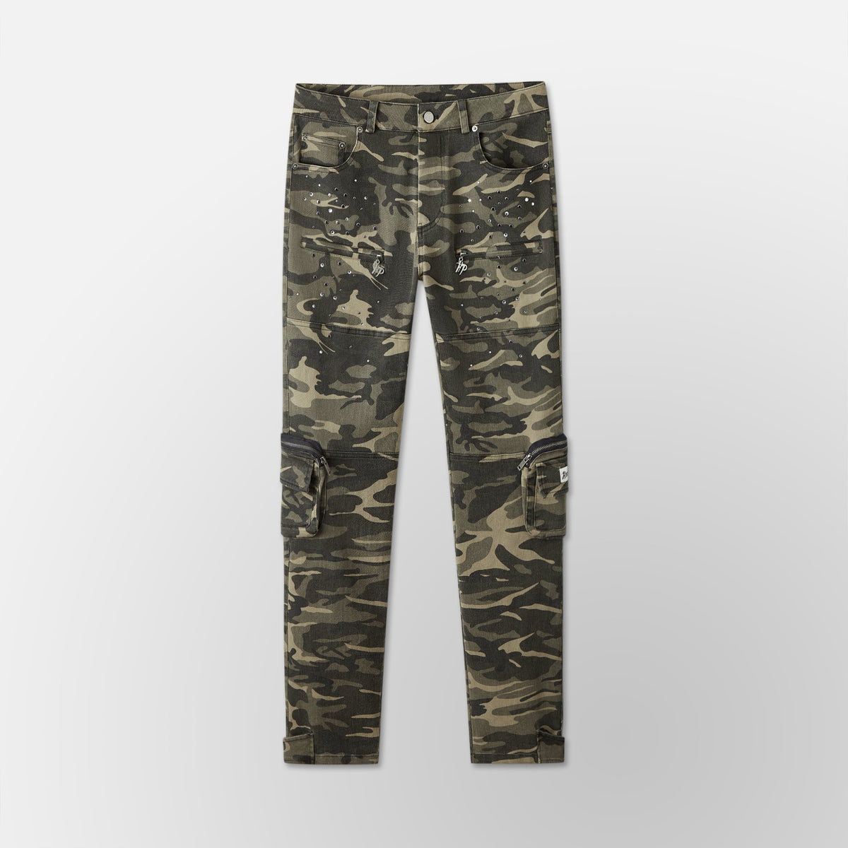 Skinny Vintage Cargo Pants - Green Camo