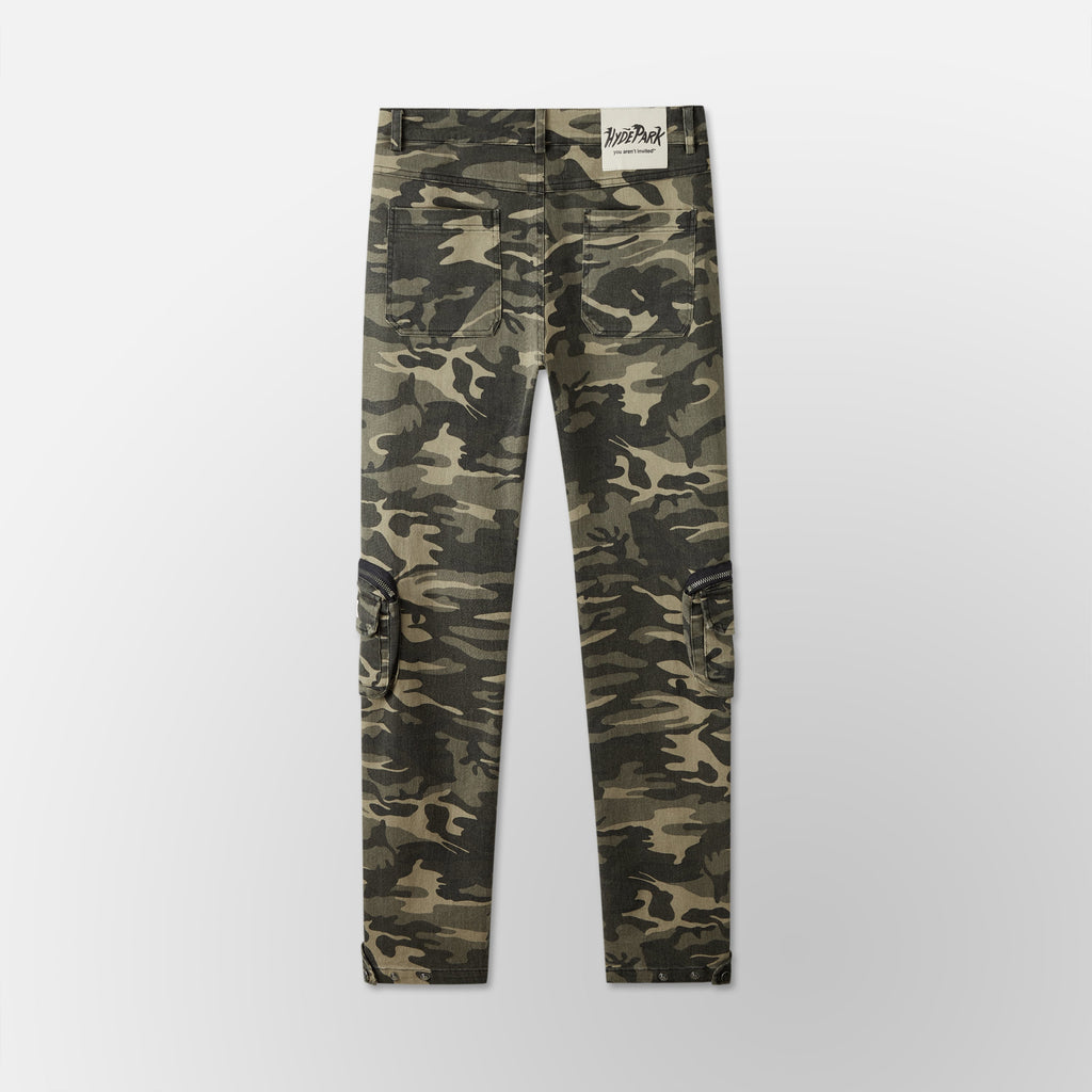 Skinny Vintage Cargo Pants - Green Camo