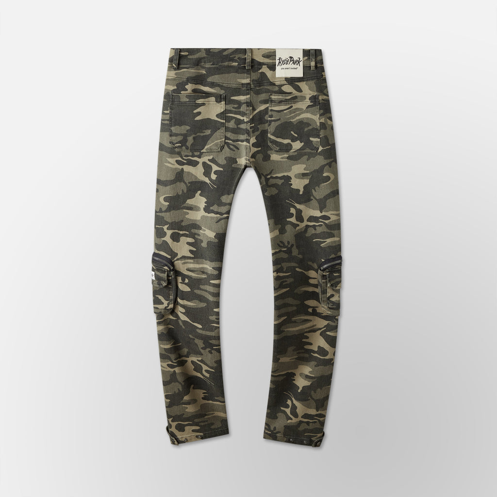 Skinny Vintage Cargo Pants - Green Camo