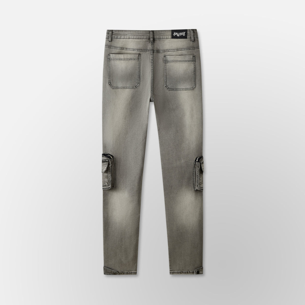 Skinny Vintage Cargo Pants - Black Denim