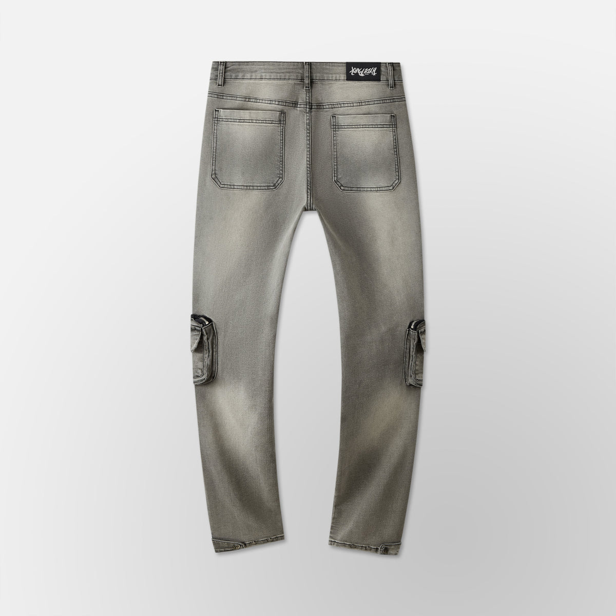 Skinny Vintage Cargo Pants - Black Denim