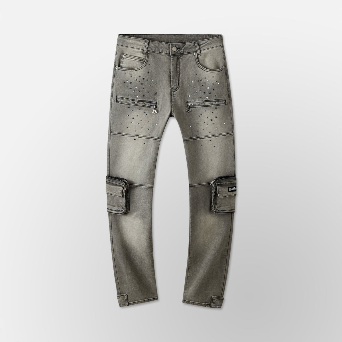 Skinny Vintage Cargo Pants - Black Denim