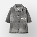 Studded Park Denim Work Shirt- Grey