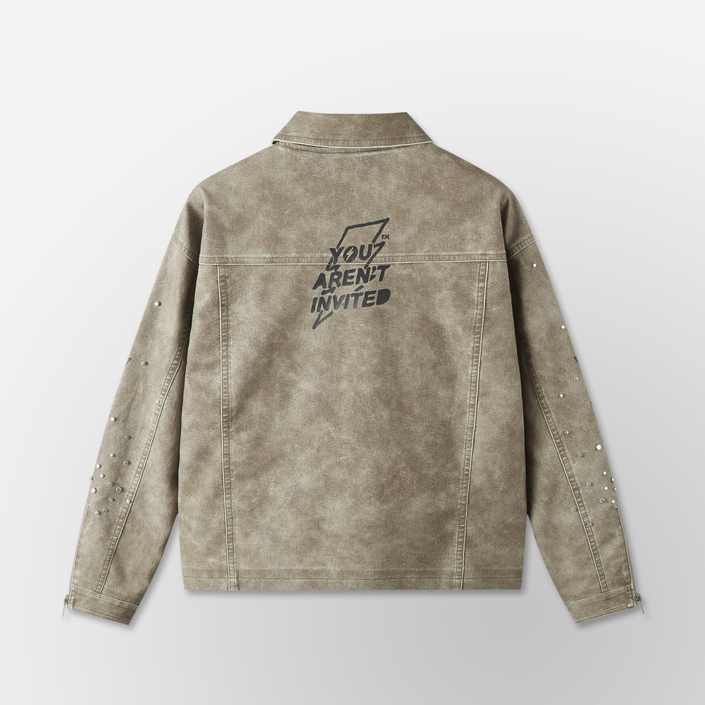 Super Speed Racer Moto Jacket - Collar - Sand