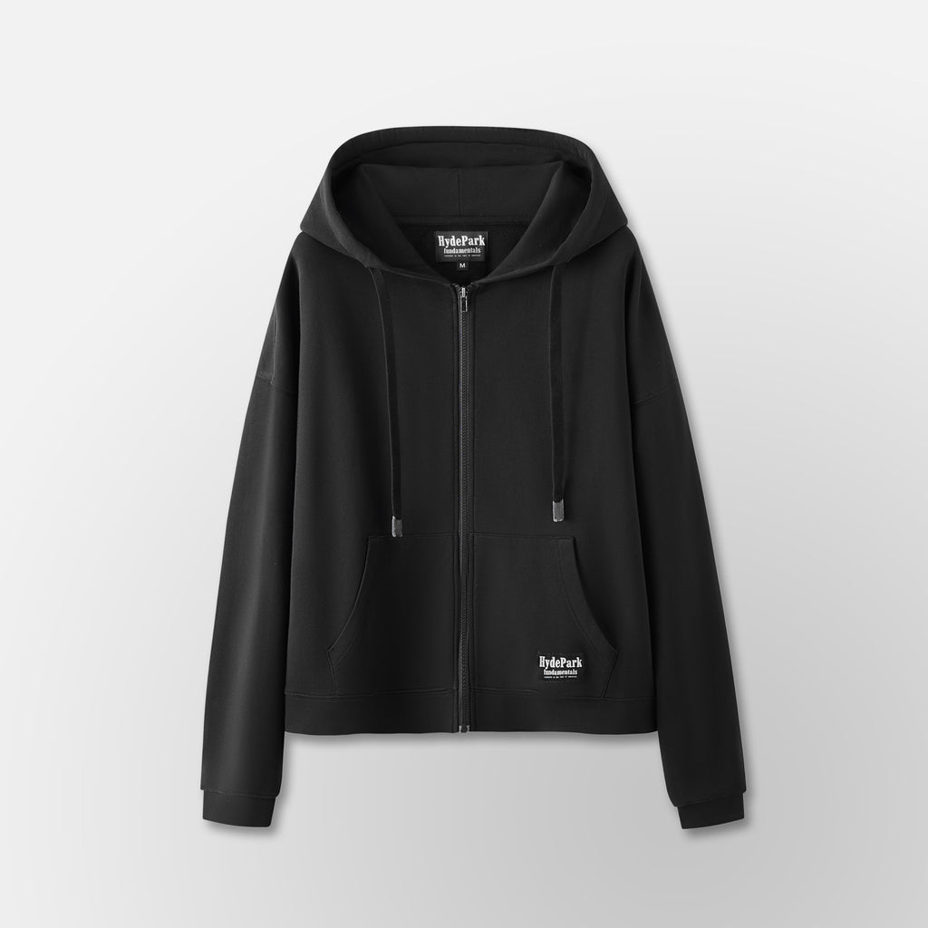 FNDMNTLS- Over Size Zip Hoodie- Black