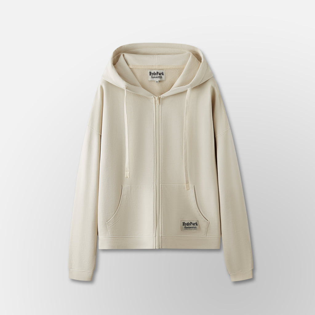 FNDMNTLS- Over Size Zip Hoodie- Cream