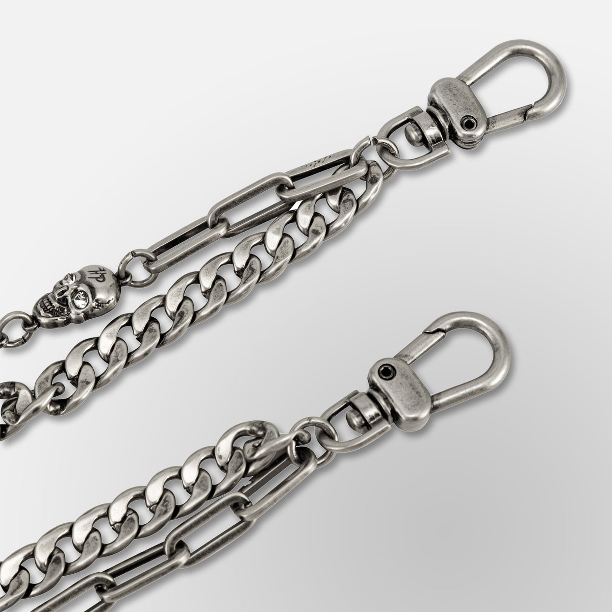 Paperclip Link Hp Skull Link Cuban Chain Link- Double Wallet Chain