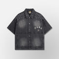 Studded Park Denim Work Shirt - Black
