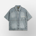 Studded Park Denim Work Shirt - Blue