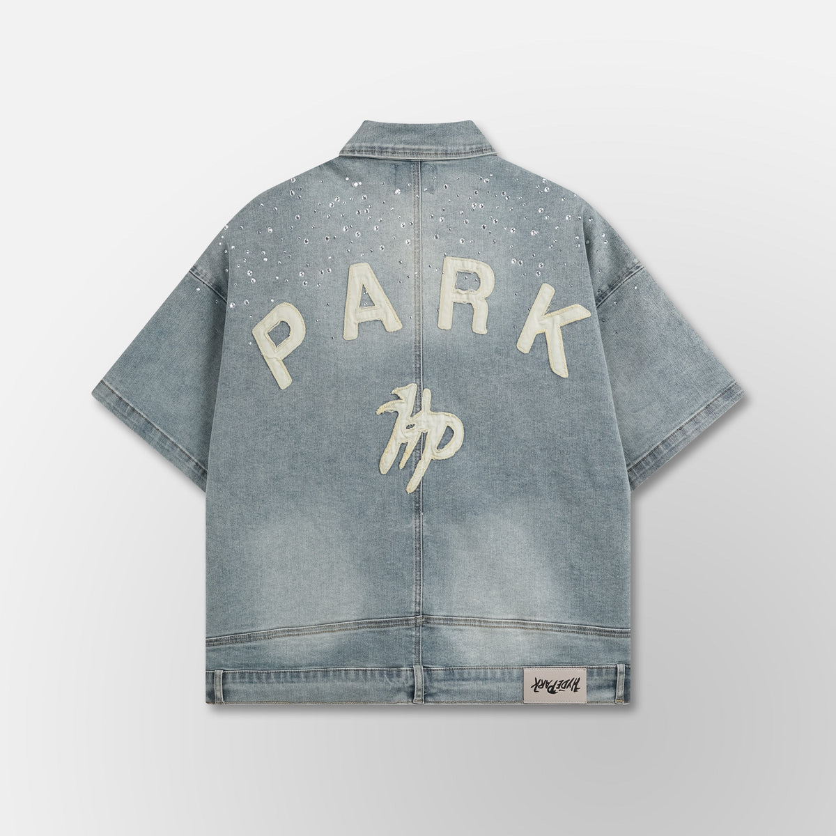 Studded Park Denim Work Shirt - Blue