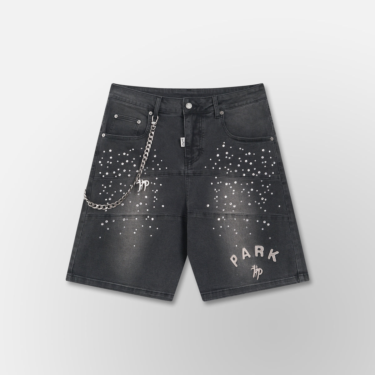 Studded Park Velocity Denim Short - Black