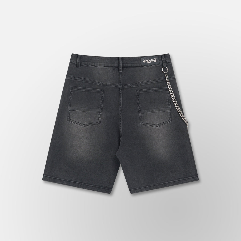 Studded Park Velocity Denim Short - Black